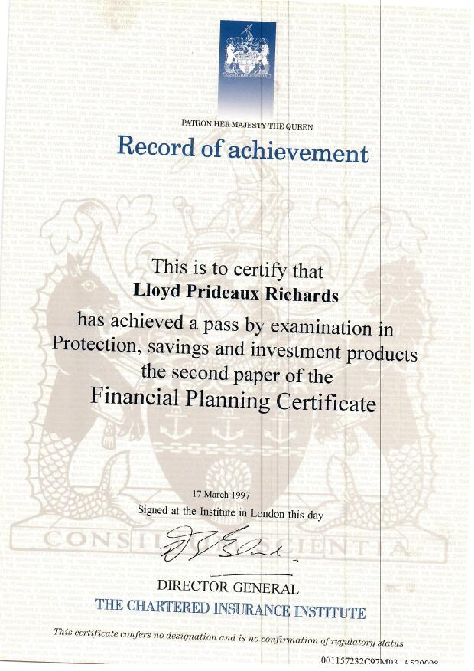 Financial Planning Certificate ( Paper 2 )